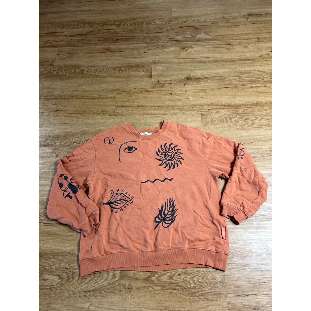 Damson Madder Graphic Oversized Sweatshirt Orange Terracotta Size 14 UK Women xl